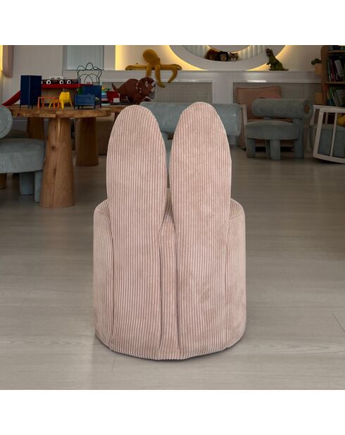 Pouf Bunny rose - 39x58x39 cm