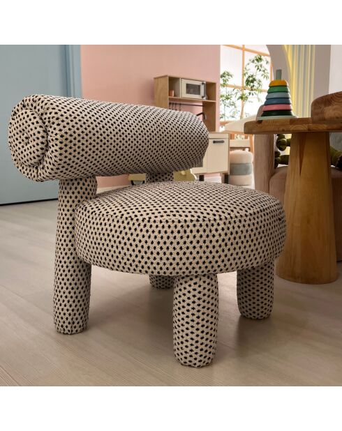 Fauteuil Enfant Dino noir/blanc - 39x58x39 cm