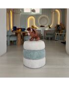 Pouf Enfant Miniboum bleu/blanc - 32x32x36 cm