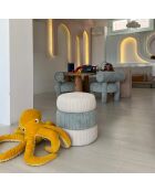 Pouf Enfant Miniboum bleu/blanc - 32x32x36 cm