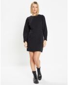 Robe courte en Coton bio Clara unie noire