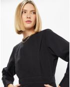 Robe courte en Coton bio Clara unie noire