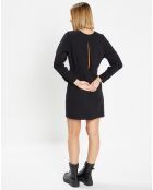 Robe courte en Coton bio Clara unie noire