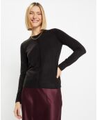 Cardigan en Maille oeko tex Fanny droit noir