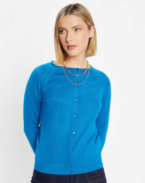 Cardigan en Maille fine Fanny bleu moyen