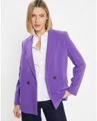 Veste blazer Rune double boutonnage violette