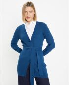 Gilet en Maille côtelée stretch Fernand bleu foncé