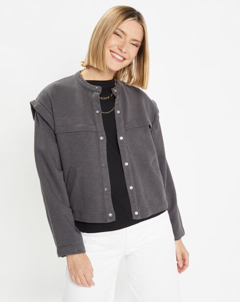 Veste courte en Coton Léonor gris foncé