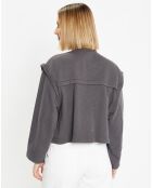 Veste courte en Coton Léonor gris foncé