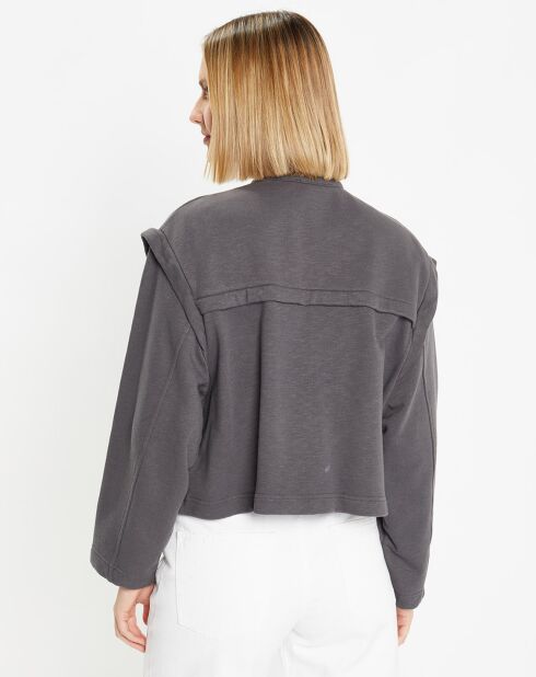 Veste courte en Coton Léonor gris foncé