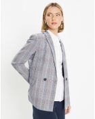 Veste blazer Rune double boutonnage imprimé Pince de Galles gris/noir