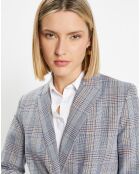 Veste blazer Rune double boutonnage imprimé Pince de Galles gris/noir