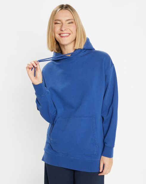 Sweat en Coton bio Raffut à capuche bleu