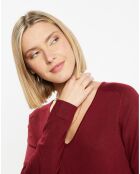 Pull en Maille fine col V Fya bordeaux