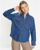 Chemise en denim de Coton bio Colorado bleu foncé