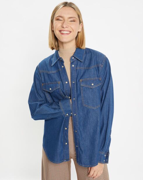 Chemise en denim de Coton bio Colorado bleu foncé