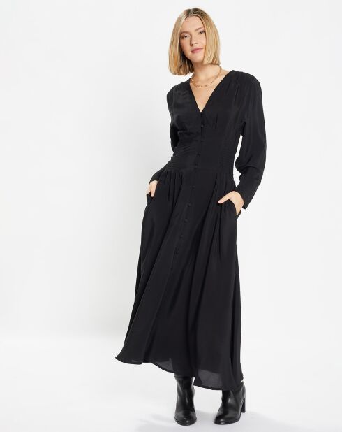 Robe mi-longue Melisse fluide fibres Ecovero® noire