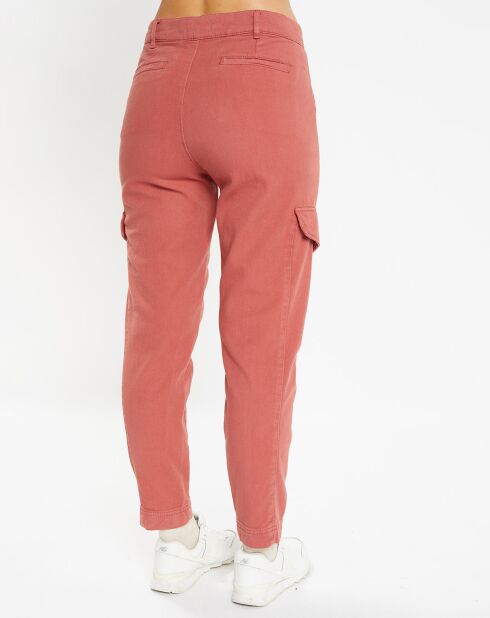 Pantalon cargo en Twill de Coton recyclé Robin rouge foncé