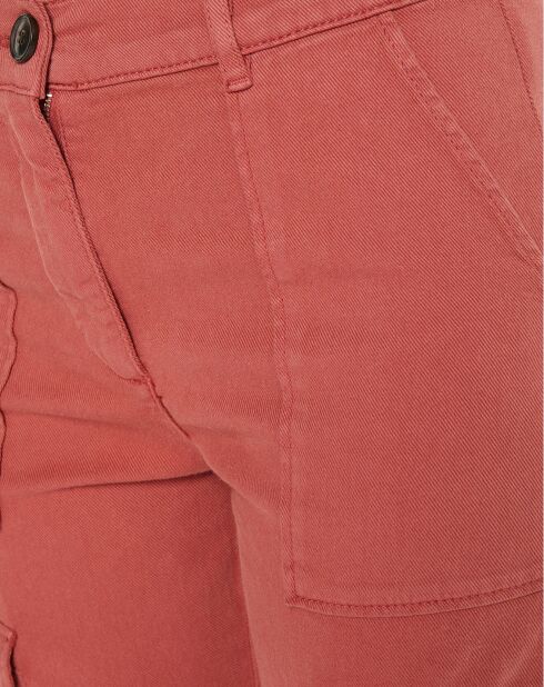 Pantalon cargo en Twill de Coton recyclé Robin rouge foncé