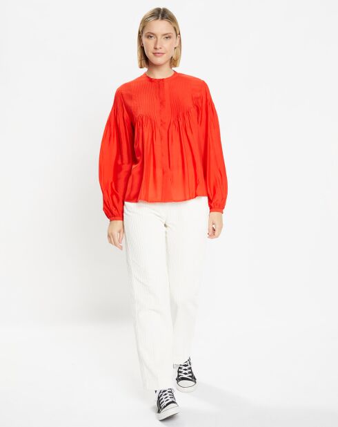 Blouse plissée Gado rouge