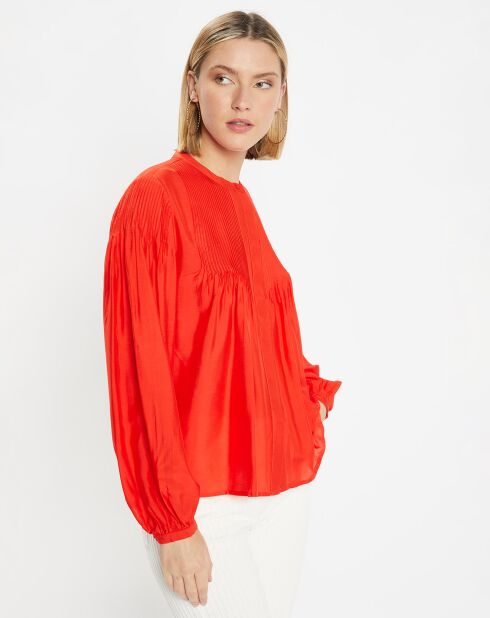 Blouse plissée Gado rouge