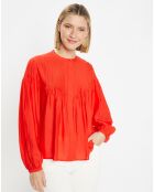 Blouse plissée Gado rouge