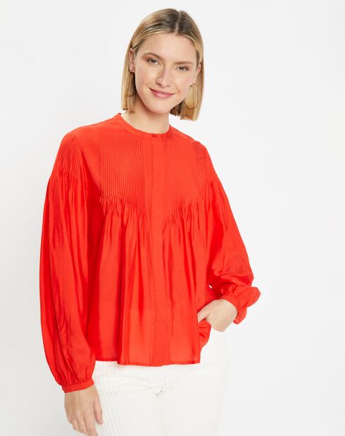 Blouse plissée Gado rouge