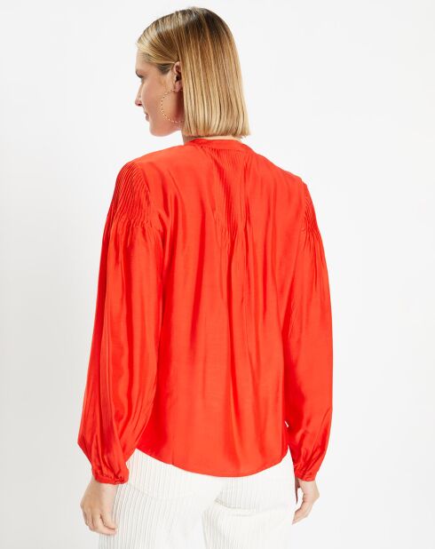 Blouse plissée Gado rouge