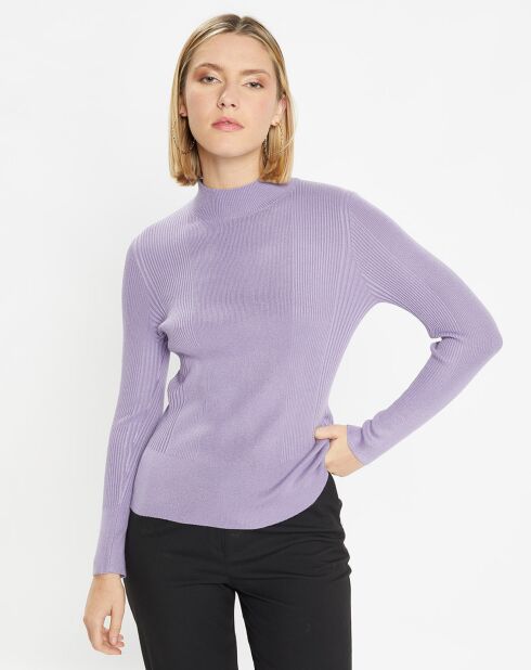 Pull en Maille stretch de fibres Ecovero® Bya lavande