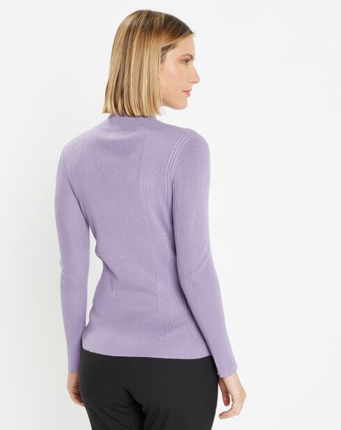 Pull en Maille stretch de fibres Ecovero® Bya lavande