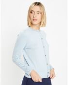 Cardigan droit en Maille fine Dya bleu clair