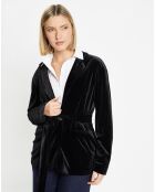 Veste blazer en Velours lisse noire