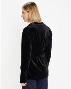 Veste blazer en Velours lisse noire