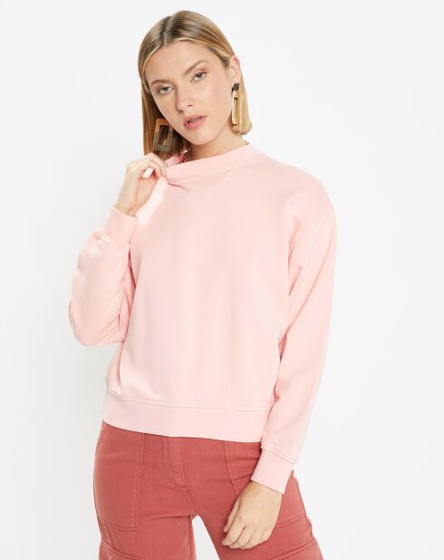 Sweat court en Coton bio molletonné Billie rose