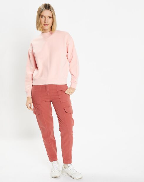 Sweat court en Coton bio molletonné Billie rose