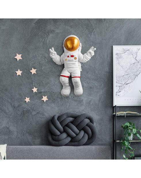 Astronaute Peace Sign  blanc/doré - 35x47x10 cm