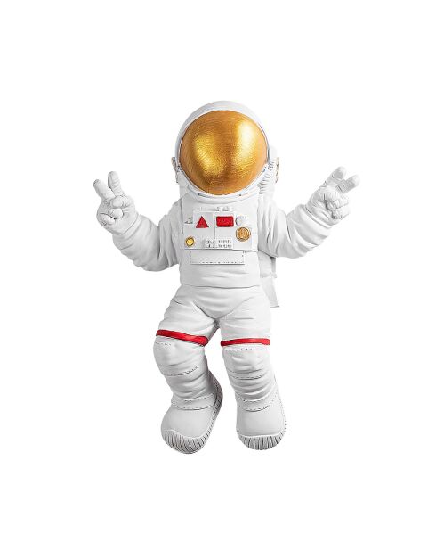 Astronaute Peace Sign  blanc/doré - 35x47x10 cm