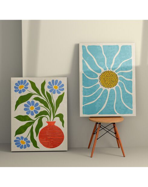 2 mehrfarbige Provence-Leinwandbilder - 70x100 cm