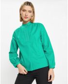 Blouse Charlotte à fronces verte