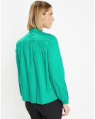 Blouse Charlotte à fronces verte