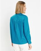 Blouse droite en Coton Genoise bleu moyen