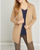 Veste en maille Laine Mérinos & Cachemire Melina beige