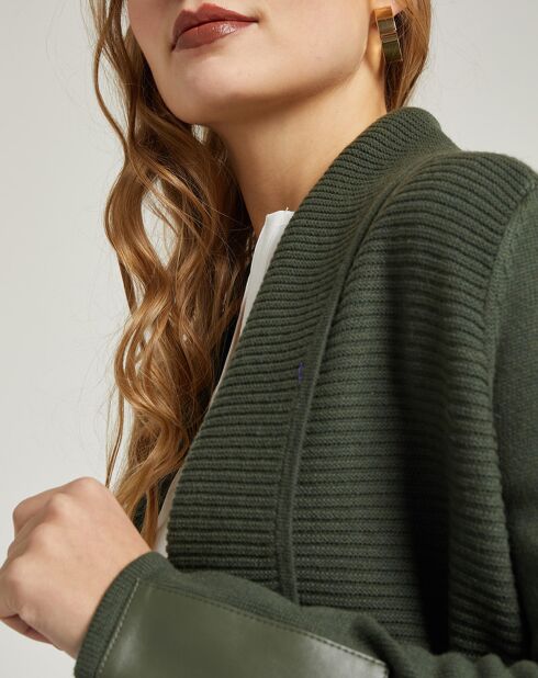 Veste en maille Laine Mérinos & Cachemire Monalisa verte
