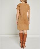 Robe en Velours de  Cuir Poupée camel