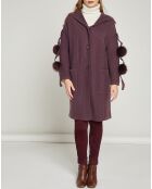 Gilet long en Laine & Cachemire pompons Renard Romeo violet