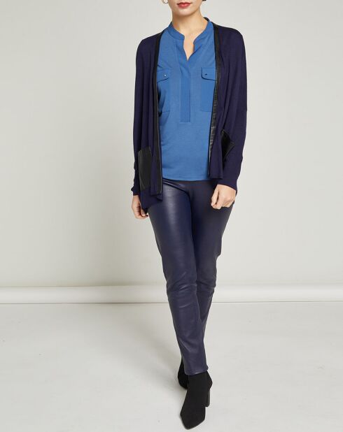 Legging elasticizzato in pelle di agnello Ink Pearl