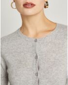 Cardigan 100% Cachemire Sonia gris clair