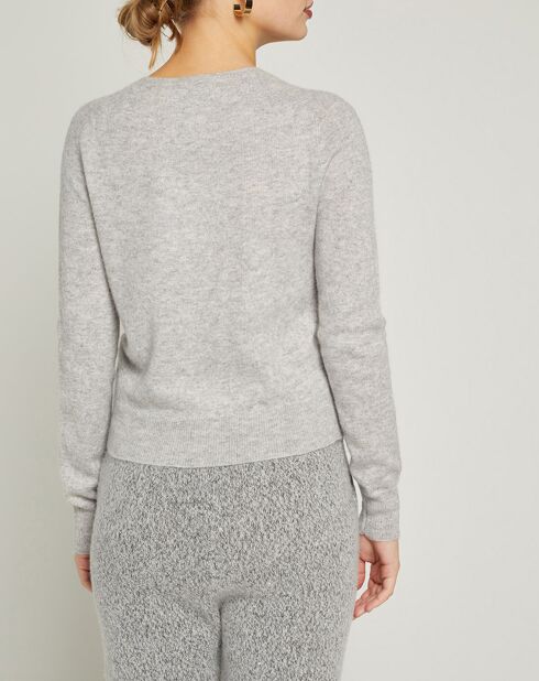 Cardigan 100% Cachemire Sonia gris clair