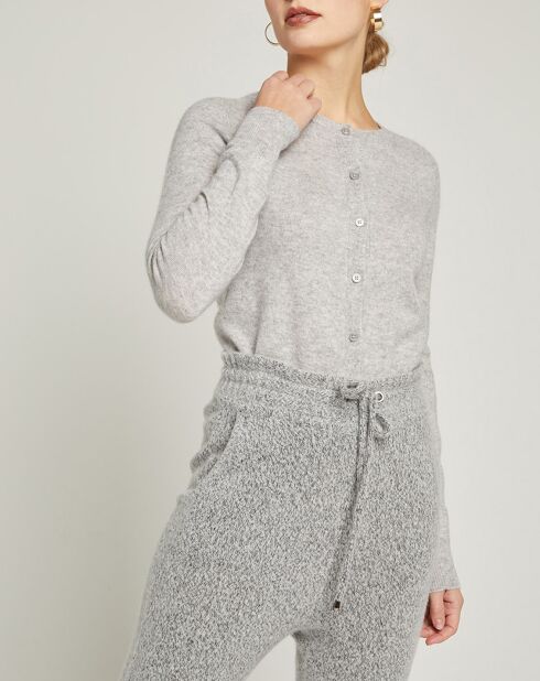 Cardigan 100% Cachemire Sonia gris clair