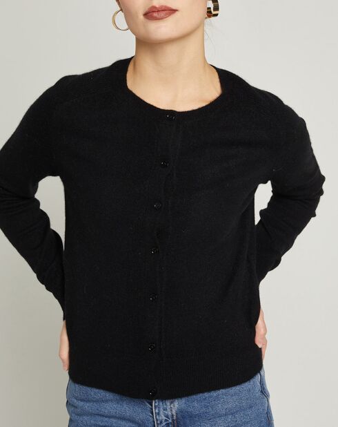 Cardigan 100% Cachemire Sonia noir